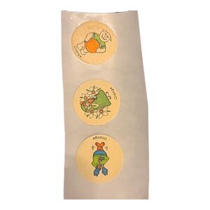 Lot of 3‎ Vintage 80s CTP Matte Scratch & Sniff Stickers Orange *Restored
